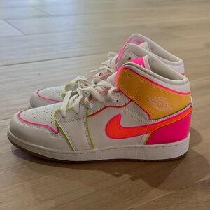 Nike Air Jordan Sneakers - White and Neon
